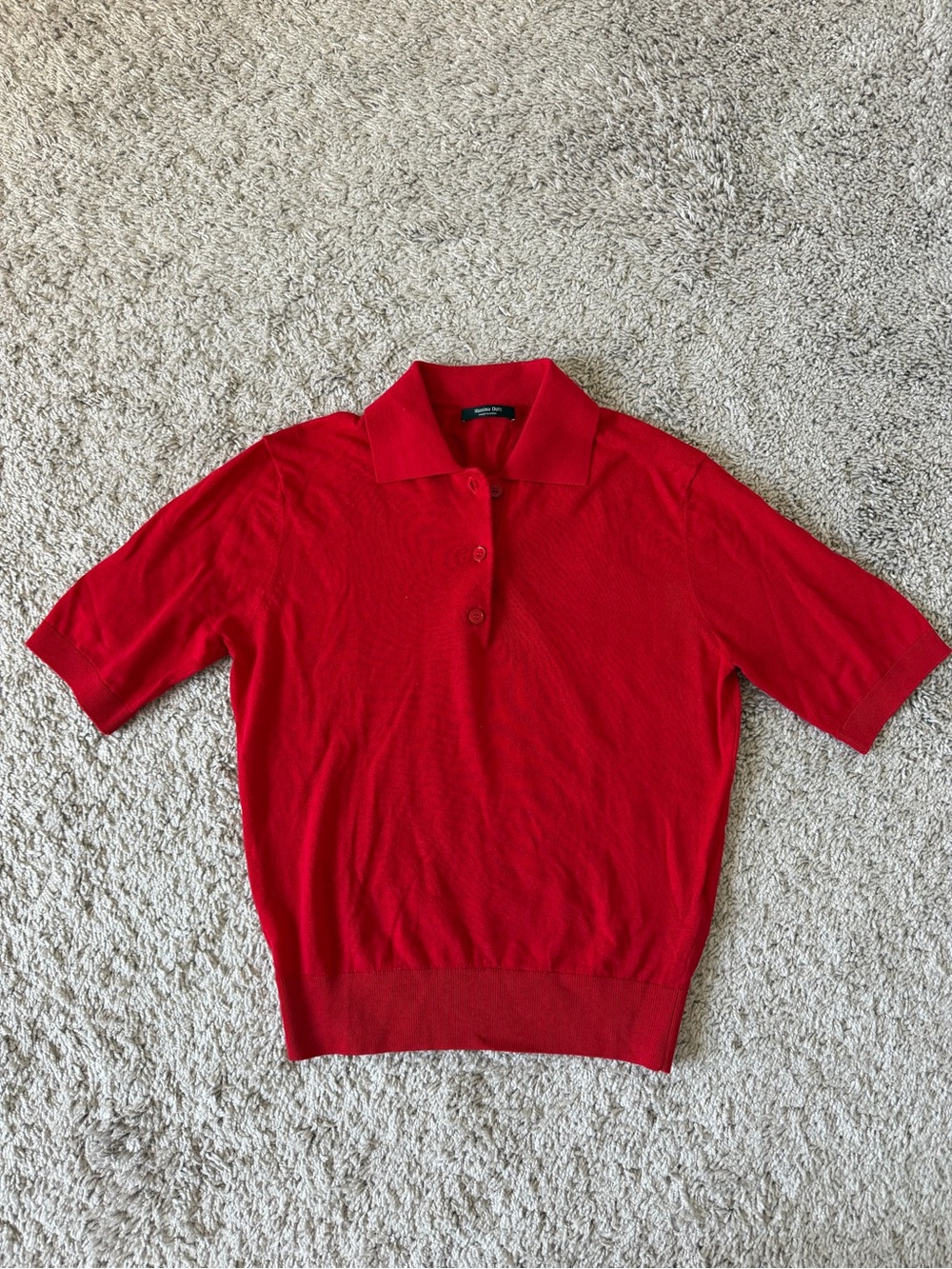 Massimo Dutti Cherry Red Knit Top